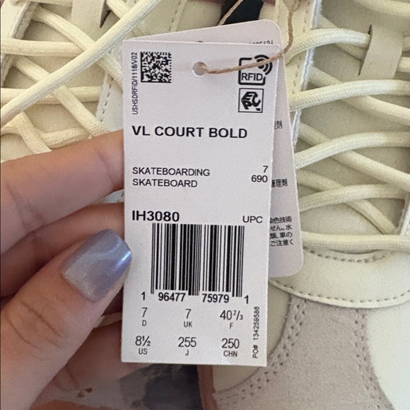 Adidas Women's Cream and Mauve Sneakers - Picture 6 of 6